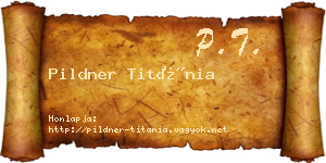 Pildner Titánia névjegykártya